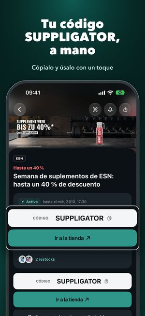 Ofertas y código SUPPLIGATOR en la app Suppligator
