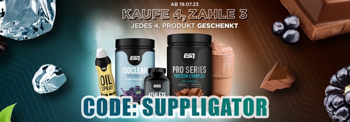 Oferta «4 por 3» en ESN + 3 jarabes vitamínicos gratis a partir de 75 €