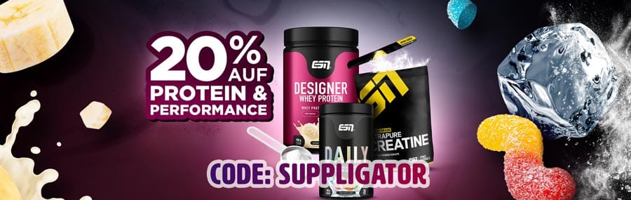 20 % de descuento en proteínas y productos de rendimiento de ESN