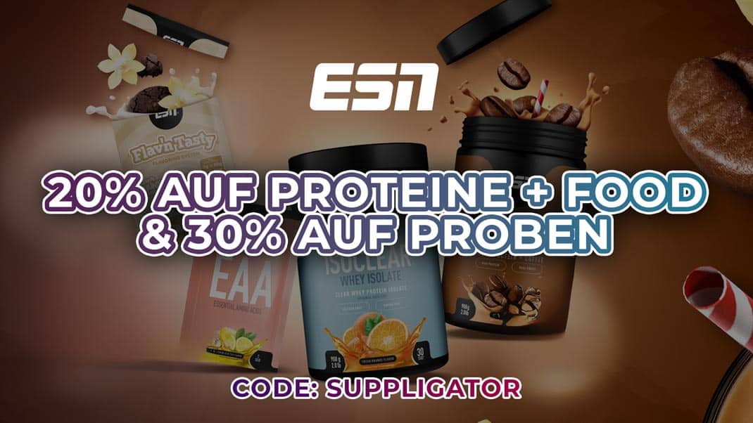 Oferta semanal de ESN: 20 % de descuento en proteínas y alimentos, y 30 % en muestras
