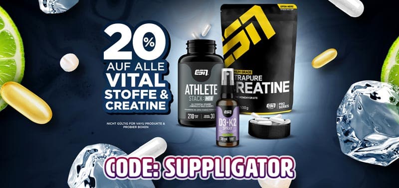 20 % de descuento en los productos ESN Vitalstoffe, Creatine y Daily durante la «Semana Vital de ESN»