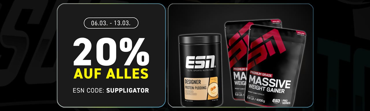 20 % de descuento en todo en ESN con el código SUPPLIGATOR