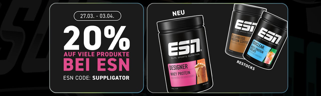 20 % de descuento en muchos productos de ESN + Lanzamiento del Designer Whey Carrot Cake