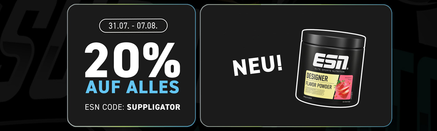 20 % de descuento en todo en ESN + Lanzamiento del nuevo Flavor Powder Strawberry
