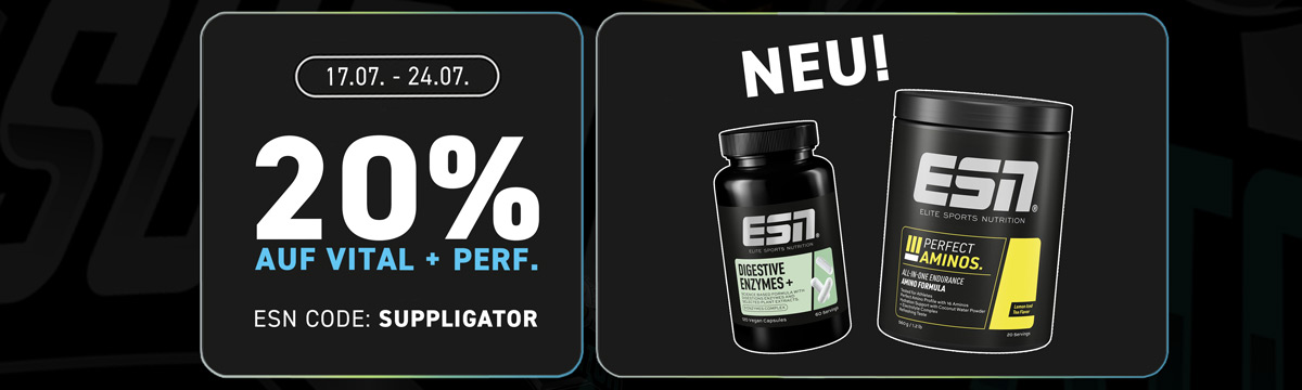 20 % de descuento en productos nutricionales y de rendimiento en ESN