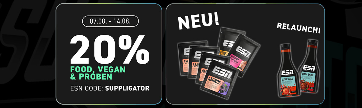 Hasta un 50 % de descuento en comida, productos veganos y muestras en ESN