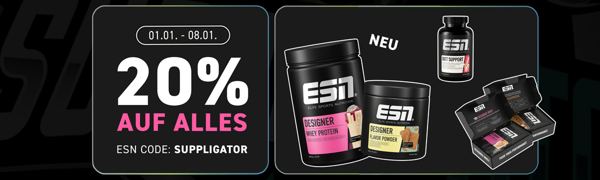 20 % de descuento en todo en ESN + 40 % en muestras