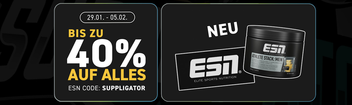 Ahorra hasta un 40 % en ESN + Lanzamiento del nuevo Athlete Stack Powder