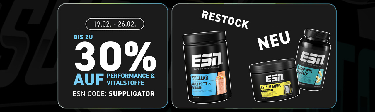 Hasta un 30 % de descuento en la promoción de ESN Performance y nutrientes esenciales