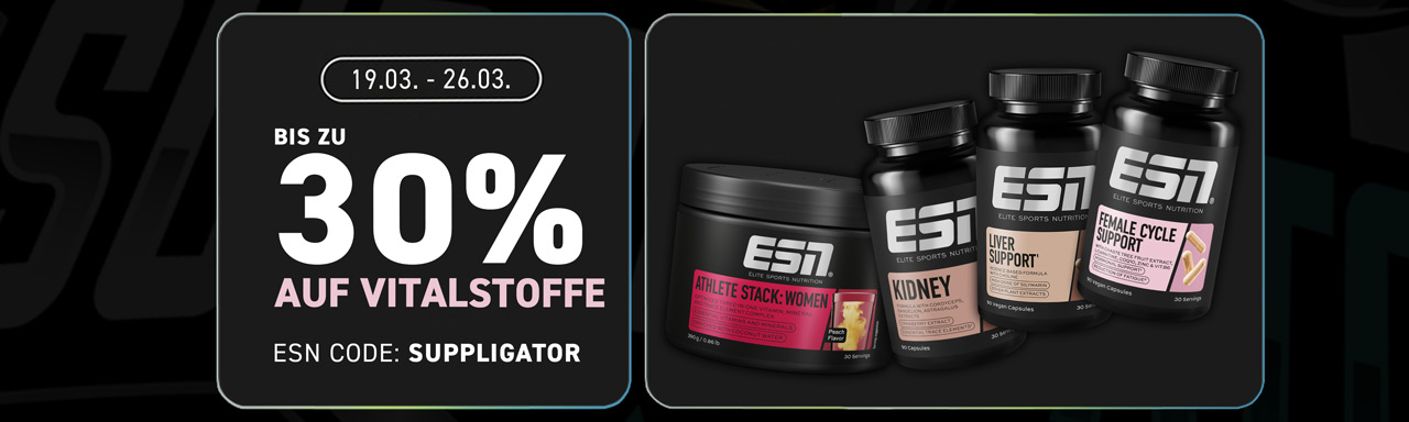 Hasta un 30 % de descuento en productos de rendimiento y nutrientes esenciales en ESN, con numerosos lanzamientos