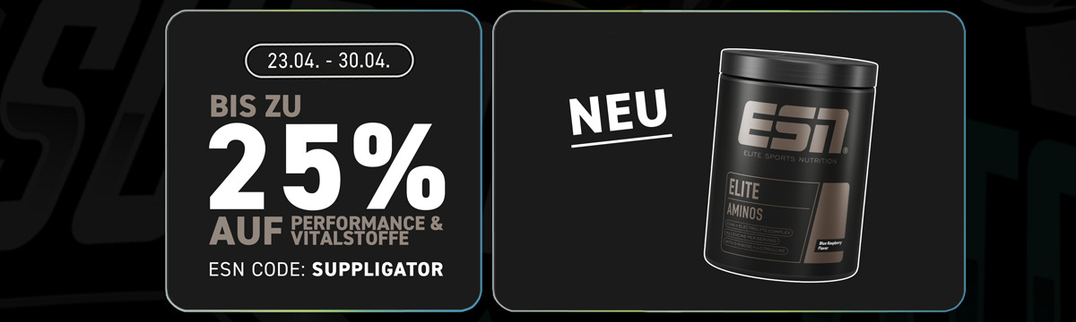 Hasta un 25 % de descuento en los productos ESN Vitalstoffe y Performance + Lanzamiento de Elite Aminos