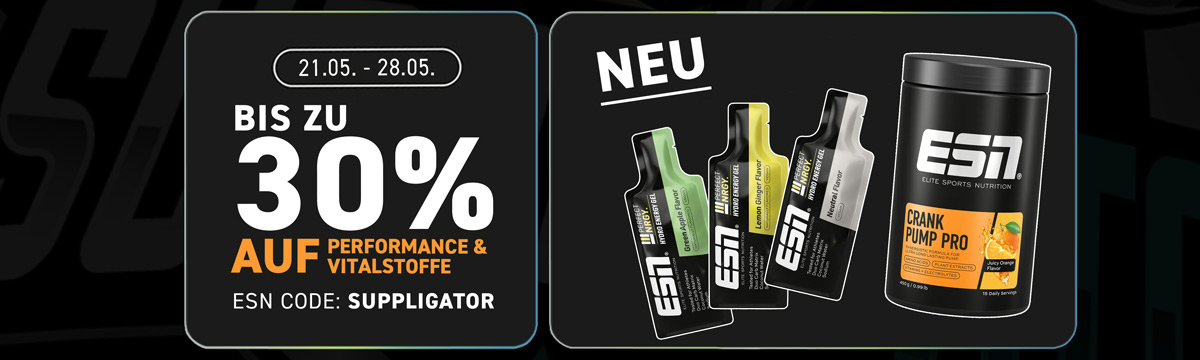Hasta un 30 % de descuento en la promoción de ESN Performance & Vitalstoffe + nuevos geles NRGY