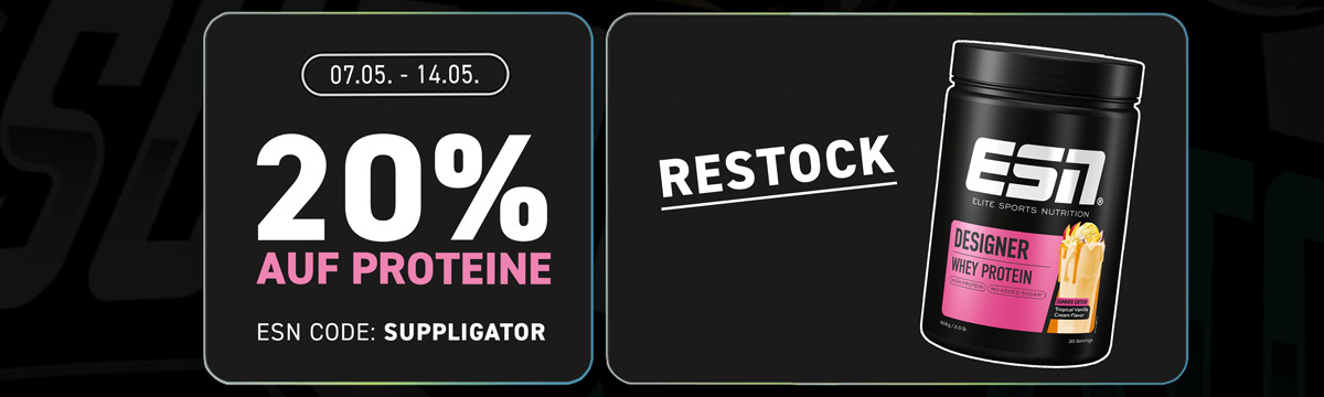 20 % de descuento en las proteínas de ESN con la reposición de Summer Limited Designer Whey
