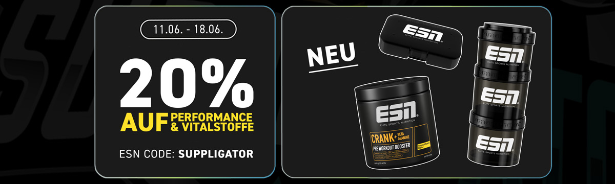 20 % de descuento en productos para el rendimiento y sustancias vitales en ESN con el lanzamiento del nuevo CRANK + beta-alanina