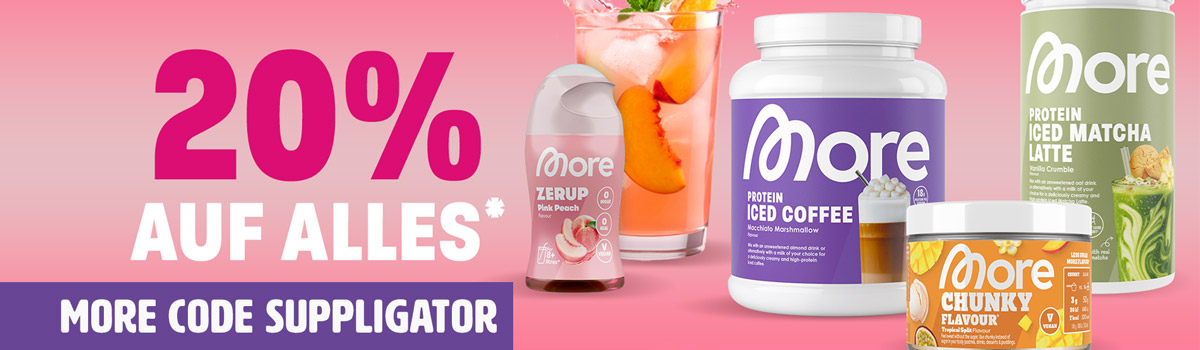 20 % de descuento en todo en More + nuevo Zerup y Shaker