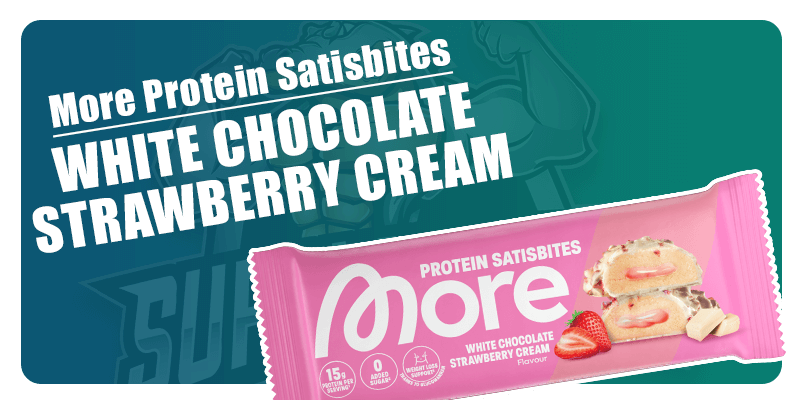 More Protein Satisbites de chocolate blanco y crema de fresa 🍓🥛