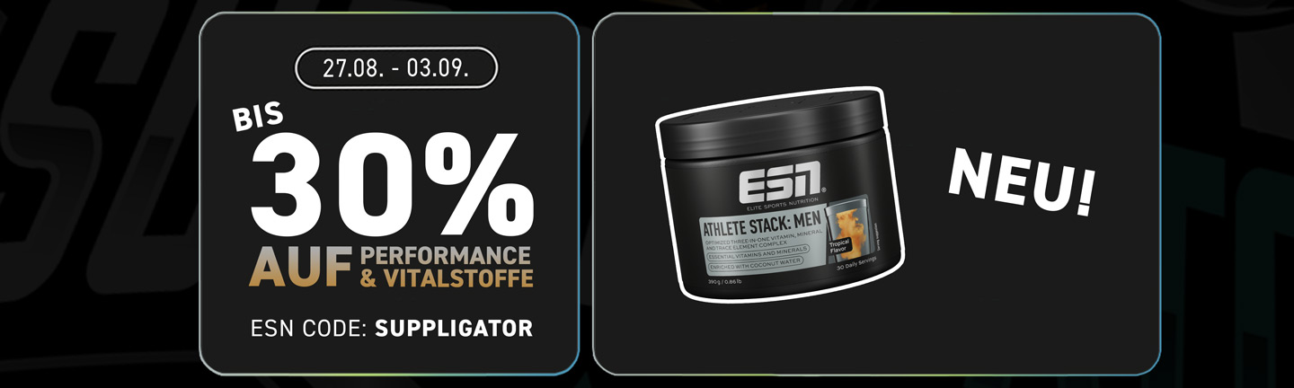 Hasta un 30 % de descuento en productos para el rendimiento y nutrientes esenciales en ESN