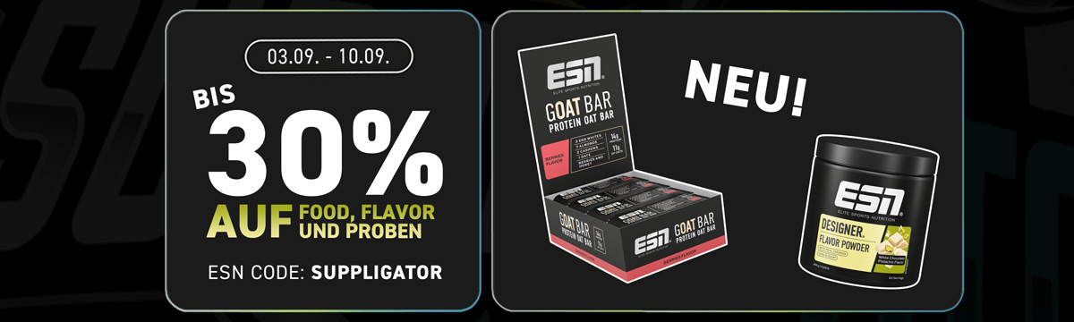 Hasta un 30 % de descuento en la promoción de ESN Food & Flavor con el lanzamiento de GOAT Bar