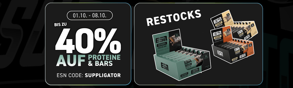 Hasta un 40 % de descuento en la promoción de proteínas y barritas de ESN + barrita de diseño de pan de jengibre