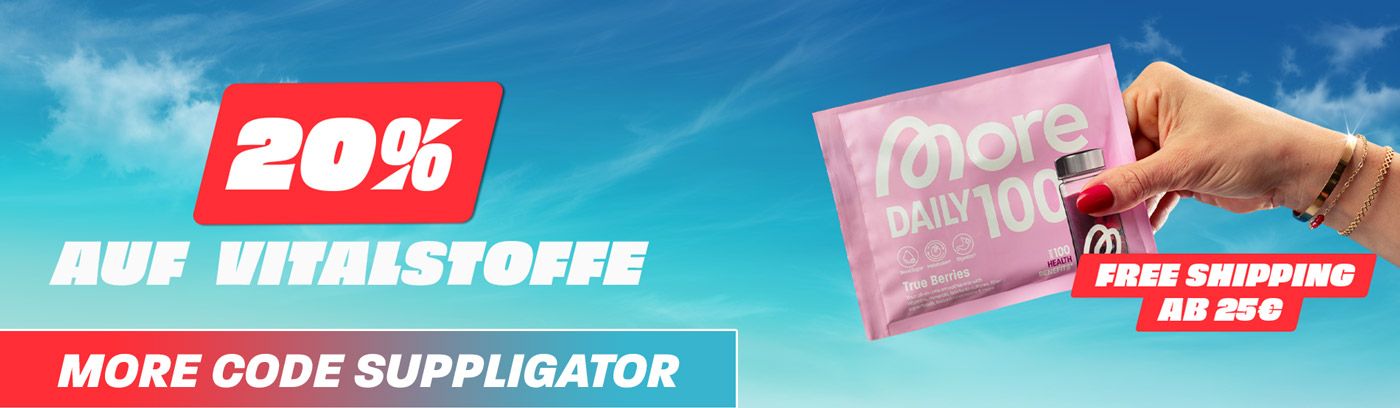 20 % de descuento en todos los productos «More Vitalstoffe» + envío gratuito a partir de 25 euros