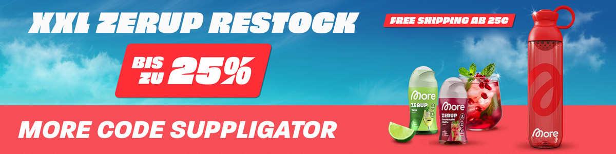 Hasta un 25 % de descuento en la reposición de existencias de XXL Zerup, con un sorteo de XXL y nuevos productos