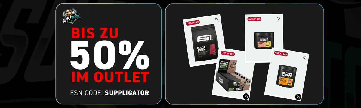 Hasta un 50 % de descuento en las barritas ESN Designer y mucho más en la tienda Outlet con el código ESN SUPPLIGATOR