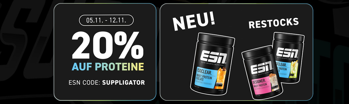 20 % de descuento en proteínas de ESN con las mejores reposiciones
