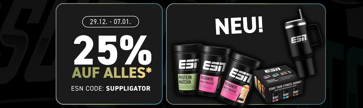 25 % de descuento en todo en ESN y 40 % en muestras