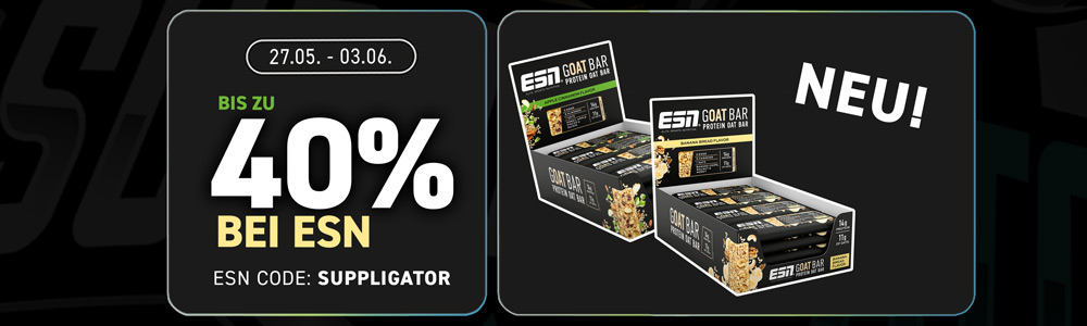 25 % de descuento en las barritas y las gachas de ESN con el lanzamiento de las nuevas barritas Goat