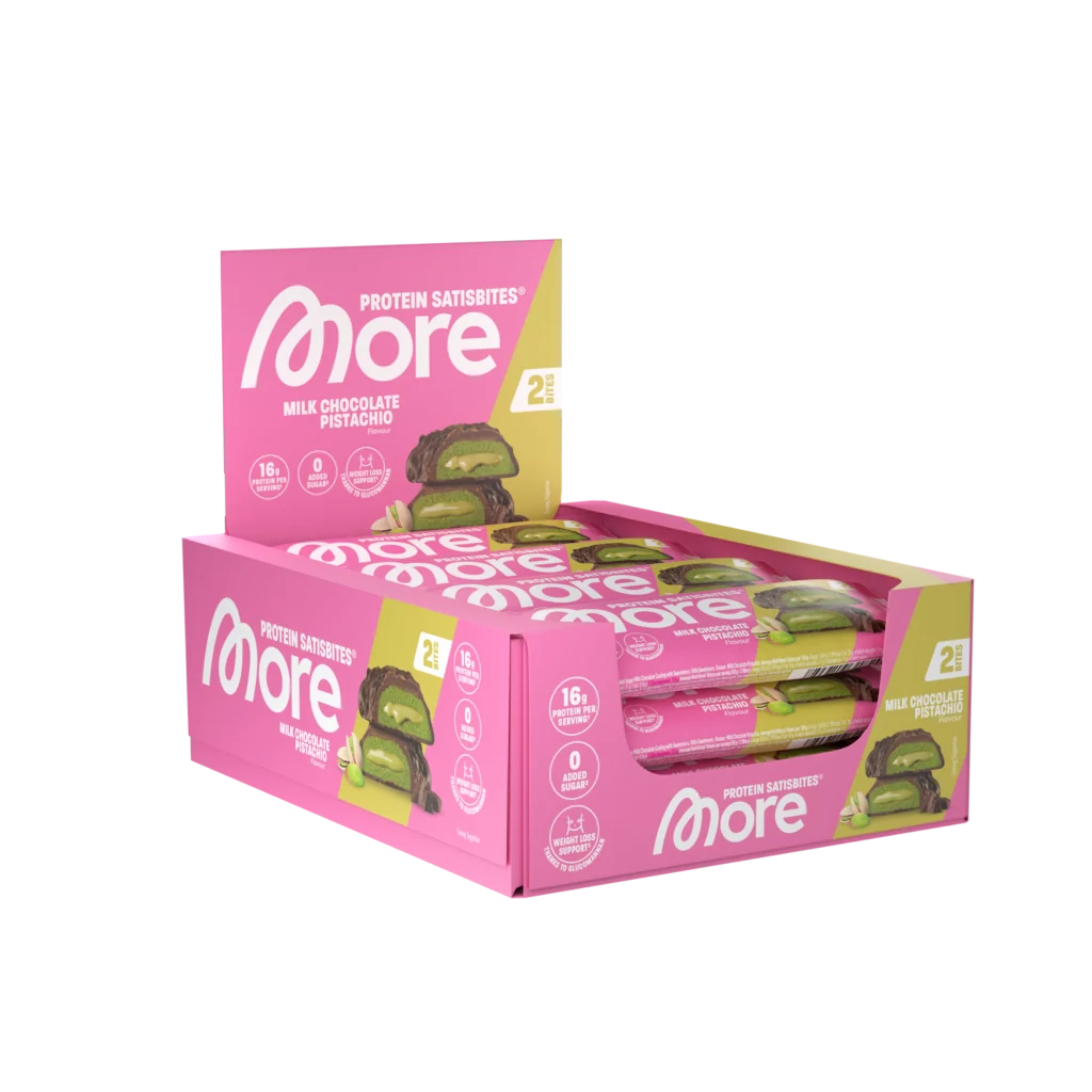 More Protein Satisbites – Milk Chocolate Pistachio